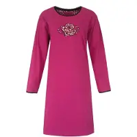 Irresistible Dames Nachthemd - Lange Mouwen - Roze - Maat XL
