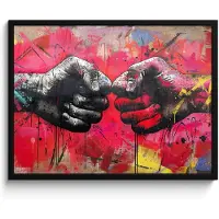PosterMonkey Poster in lijst - Fotolijst 70x50 cm - Posters - Street art - Graffiti - Handen - Kunst - Abstract - Posterlijst zwart - Decoratie - Wanddecoratie woonkamer - Muurdecoratie slaapkamer