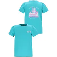 B.NOSY T-shirt met backprint blauw Meisjes Stretchkatoen Ronde hals Backprint - maat 110