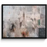 PosterMonkey Poster in lijst - Fotolijst 70x50 cm - Posters - New York - Stad - Skyline - Gebouwen - Kunst - Posterlijst zwart - Decoratie - Wanddecoratie woonkamer - Muurdecoratie slaapkamer