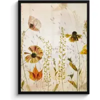 PosterMonkey Poster in lijst - Fotolijst 50x70 cm - Posters - Illustratie - Planten - Insecten - Beige - Posterlijst zwart - Decoratie - Wanddecoratie woonkamer - Muurdecoratie slaapkamer