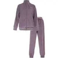Irresistible Dames Huispak - Lange Mouwen - Velours - Lila - Maat M