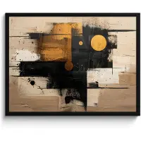 PosterMonkey Poster in lijst - Fotolijst 70x50 cm - Posters - Kunst - Beige - Modern - Goud - Posterlijst zwart - Decoratie - Wanddecoratie woonkamer - Muurdecoratie slaapkamer