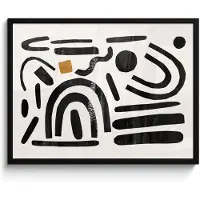 PosterMonkey Poster in lijst - Fotolijst 70x50 cm - Posters - Kunst - Abstract - Zwart - Modern - Beige - Posterlijst zwart - Decoratie - Wanddecoratie woonkamer - Muurdecoratie slaapkamer