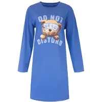 Temptation Dames Big Shirt - Lange Mouwen - Blauw - Maat XXL