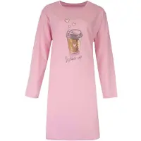 Temptation Dames Big Shirt - Lange Mouwen - Roze - Maat M