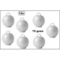Wefiesta 12x Ballon gewicht Kettlebell zilver - 75 gram - Tafeldecoratie thema feest ballon party festival