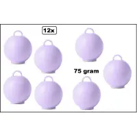 Wefiesta 12x Ballon gewicht Kettlebell lila - 75 gram - Tafeldecoratie thema feest ballon party festival