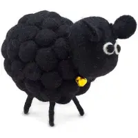 Ancient Wisdom - Decoratief beeld - Vilten schaap zwart - Beeldje - Figuur - Decoratie - Handgemaakt - Kunstwerk