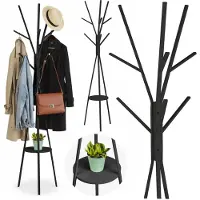 Hobby Hall Kapstok met Plank - Zwart - 181 cm Hoog