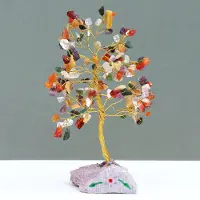 Ancient Wisdom - Decoratief beeld - Edelstenenboom multicolor - edelstenen - kunstwerk - interieurdecoratie - natuurlijke decoratie - handgemaakt