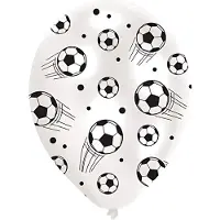 Amscan Voetbal Ballonnen - 6x - 27,5 cm - voetballen thema - versiering - kinder feestje/verjaardag feestartikelen