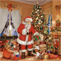 Daisy kerst thema servetten - 20x st - 33 x 33 cm - kerstman - papier