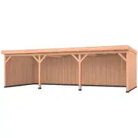 Westwood Douglas overkapping, 900 x 400, met achterwand en twee zijwanden, Comfort Plus