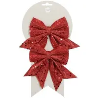 Mica Decorations Kerststrik | | 12 x 13 cm | 2 stuks (Rood)