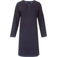 Irresistible Dames Nachthemd - Lange Mouwen - Katoen - Indigo Blauw - Maat XL