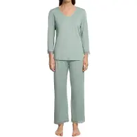 Hanro Pyjama 'Inaya' groen