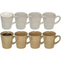 Secret De Gourmet Koffiemokken - 8x stuks - 200 ml - kleuren gemixt