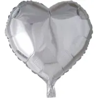 Unique Folie ballon hart zilver 46 cm