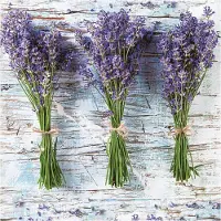 Daisy lunch/diner servetten - 20x st - 33 x 33 cm - lavendel - feestservetten