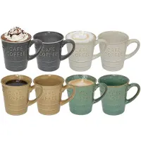 Secret De Gourmet Koffiemokken - 8x stuks - 200 ml - kleuren gemixt