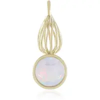 Cavill - Gouden hanger 375 geelgoud - Welo opaal rondgeslepen 0,43 ct - filigraan bezelzetting - elegant sieraad vrouw - Ethiopische opaal