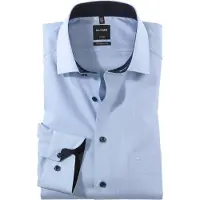 Olymp Strijkvrij Luxor overhemd blauw Modern Fit