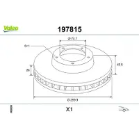 Valeo 197815 Remschijf