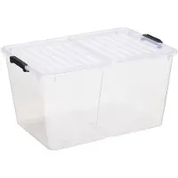 PLAST TEAM - Opbergbox - Opberger - Home Box Flex, 50 liter - transparant
