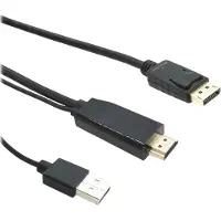 Microconnect video-/audiokabel - USB, HDMI (mannelijk) naar DisplayPort (mannelijk)