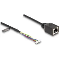 HQ Products Cable RJ45 jack to pin header female 1.25 mm 4 pin and pin header female 1.25 mm 6 pin Cat.5e 30 cm black
