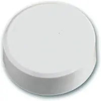 MAUL ronde magneten, kunststof & metaal, fijne structuur, kleefkracht 300 g, ø 20 x 7,5 mm, wit, 20 st.