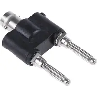 Telegärtner 100023659 Meetadapter BNC-bus - Banaanstekker 4 mm, Banaanstekker 4 mm Zwart, Zilver