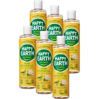 Happy Earth Douchegel Jasmine Ho Wood - 100% Natuurlijk - Voordeelverpakking - 6 x 300 ml