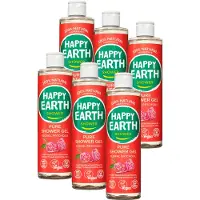 Happy Earth Douchegel Floral Patchouli - 100% Natuurlijk - Voordeelverpakking - 6 x 300 ml