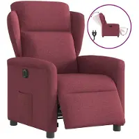 vidaXL Fauteuil verstelbaar elektrisch stof wijnrood