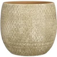 Mica Bloempot Madeira - Terracotta - Crème Ecru - 28x28x28cm