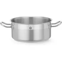 Hendi Lage kookpan rvs zonder deksel - diameter 20 cm x 9,7 cm hoog - zilverkleurig - inductie