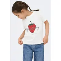 ONLY KIDS MINI T-shirt met backprint wit Meisjes Katoen Ronde hals Backprint - maat 104