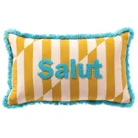 Dutch decor SALUT - kussenhoes 30x50 cm - gestreept - 100% katoen - Mineral Yellow - geel - met rits - zonder binnenkussen