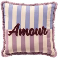 Dutch decor AMOUR - kussenhoes 45x45 cm - gestreept - 100% katoen - Rosebud - roze - met rits - zonder binnenkussen