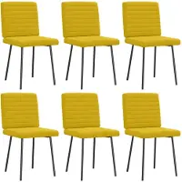 vidaXL Eetkamerstoelen 6 st fluweel geel