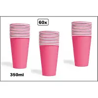 Wefiesta 60x Mega beker pink karton 350ml - Drinken drank limonade