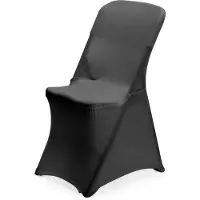 Hendi stoelhoes - tricot polyester met elastaan - strijkvrij en elastisch - 54 x 44 x 84 cm - zwart - voor horeca en evenementen