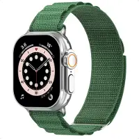 Accezz Nylon Alpine bandje voor de Apple Watch | 44/45/46/49 mm - Olive Green