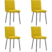 vidaXL Eetkamerstoelen 4 st fluweel geel