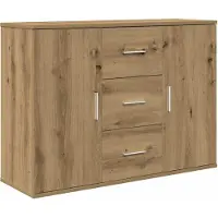 vidaXL Dressoir 90x29,5x65 cm bewerkt hout artisanaal eikenkleur