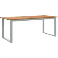 vidaXL Tuin Eettafel Set 9 pcs Grijs Massief Acacia Hout