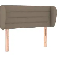vidaXL Hoofdbord met randen 183x23x118/128 cm stof taupe