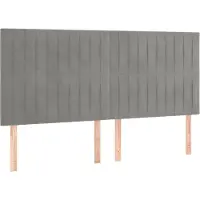 vidaXL Hoofdbord lichtgrijs 180x5x118/128 cm fluweel